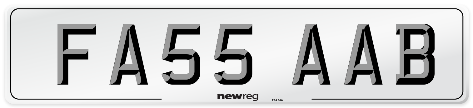 FA55 AAB Number Plate from New Reg